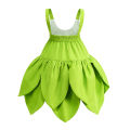 Disney Green Fairy Tinkerbell Princess Elf Dress Halloween Costumes For Girl Summer Beach Party Fancy Tinker Bell Dress Wings. 