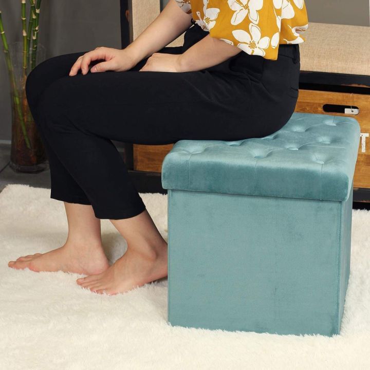 New%20Velvet%20Ottoman%20Storage%20Benches%20Folding%20Stool%20Soft%20Cushion%20Footrest%20Toy%20Storage%20Box%20Seat%20for%20Living%20Room%20Poofy%20Foot%20Stool,38x38x38cm%20-%20Image%204