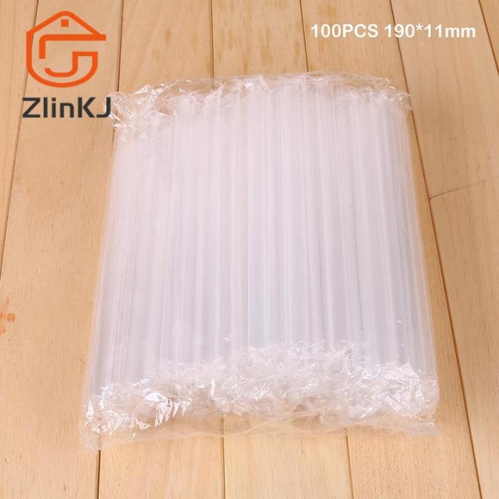 100Pcs 11mm Wide Plastic Drinking Straws BPA Free Disposable Reusable for Boba Milkshake Smoothie Slushie Juice Bubble Tea Straw