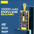 Transparent 20000mAh Power Bank  66W Fast Charging Portable Charger External Battery Pack Powerbank For iPhone Android and all Devices. 