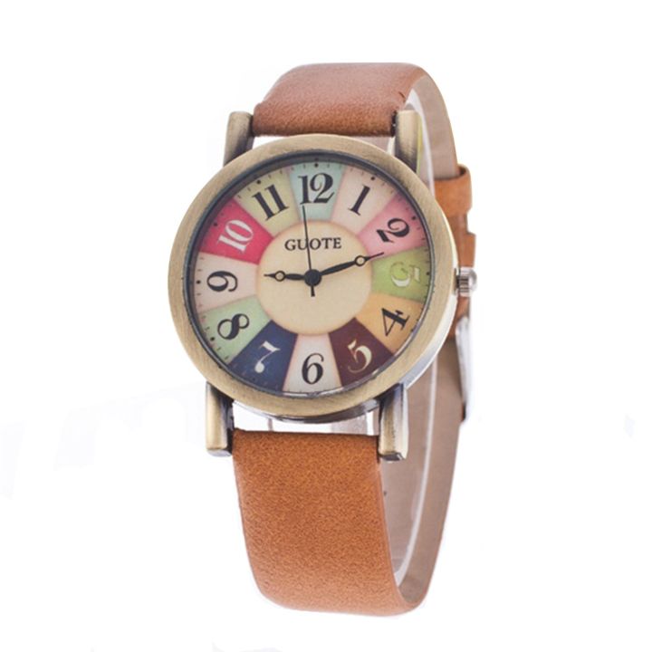 Women'S%20Quartz%20Watch%20Rainbow%20Color%20Digital%20Clock%20Wood%20Grain%20Turntable%20Top%20New%20Famous%20Retro%20Casual%20Leather%20Strap%20Student%20%20-%20Image%205