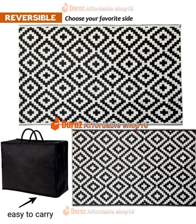 Floor%20Mat%20for%20Indoor%20Outdoor%20Rug%202.5ft%20by%206ft%20,%20Chitai%20Mat%20,%20High%20quality%20Stylish%20Floor%20Rug%20black%20and%20white%20square%20-%20Image%204