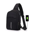 Fengdong small usb charge shoulder bag men messenger bags male waterproof sling chest bag boy travel bagpack men cross body bags. 