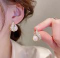 3 pairs of earrings set for stylish girl KISSWIFE Gold Pearl Geometric Hoop & Crystal Bow Stud Earrings Set | New Fashion Jewelry for Women & Girls | Square Stud Earrings, Crystal Bow Gift for Girls.