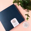 Dark Grey Blue Art Sketchbook Best for Painting & Drawing, Off-white Pages, Size 7.5 x 7.5 inches, 50 thick card sheets. 