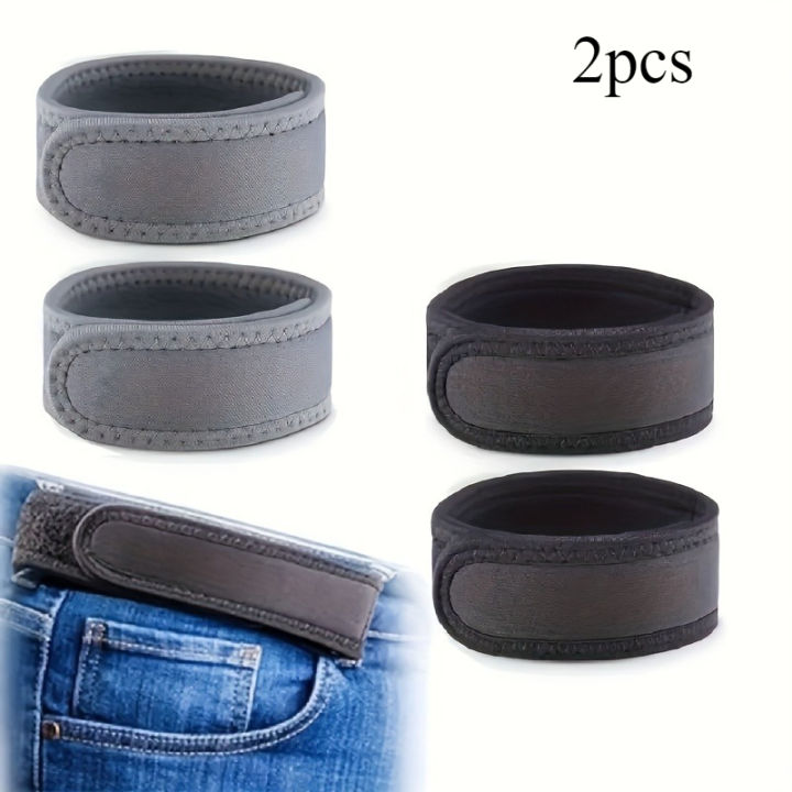 2-pack abdominal tightening belt - Elastic adjustable waistband, suitable for jeans and trousers, comfortable and convenient