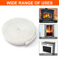 10/15mm Fireplace white Sealing Rope Wood Burning Stove Door Self-Adhesive Fiberglass Sealing Cord Replacement Black Gasket Tape. 