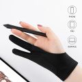 S/M/L Two-Finger Drawing Gloves Anti-touch Anti-fouling for Tablet Digital Board Touch Screen Oil Painting Office Art Supplies. 