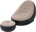 2Pcs Lazy Sofa Inflatable Chair Folding Recliner (Sofa + Footrest) Outdoor Sofa Bed with Footrest Indoor and Outdoor Portable Folding Air Mattress Lunch Break Leisure Chair Set. 