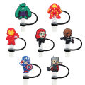 Marvel DC superheroe Straw Cover Cap for Reusable Drinking Dust Cap Glas Cup Accessories,Straw Toppers 10mm Silicone Straw Cover. 