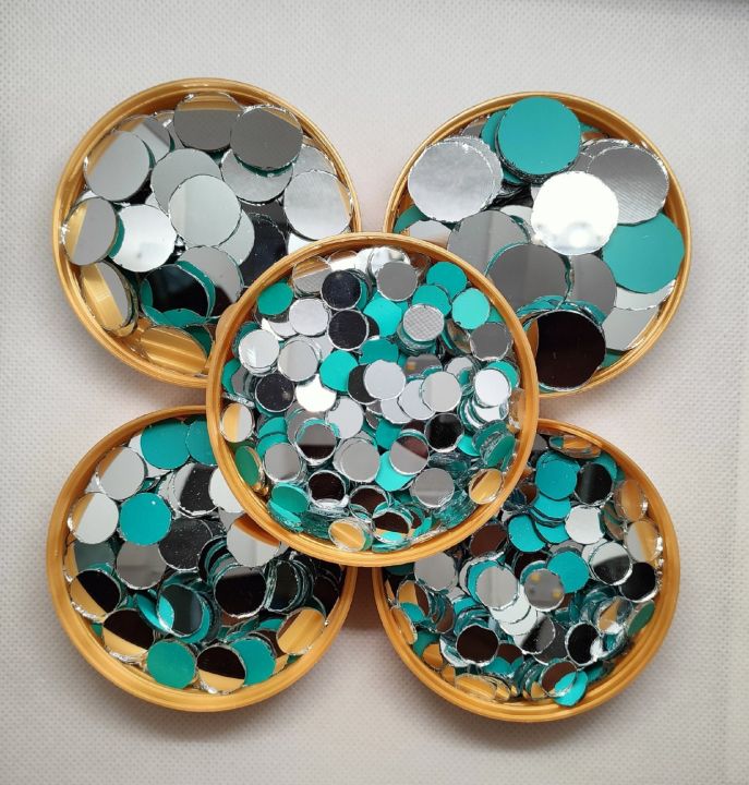 500 Pcs. ( 100 Pcs Each Size ) Small Embroidery Mirrors For DIY and  Arts and Crafts