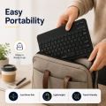 Mini Wireless Keyboard and Mouse Combo | Ultra-Slim Portable 2.4GHz Mini Keyboard & 1600 DPI Adjustable Mouse Set for Laptop, Mobile, PC & Smart TV | Silent Typing - 10M Range - Matte Black - By FunBug. 
