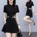 Women's Suit Chinese Style Clothes Two Piece Sets 2025 Summer New Crop Top And Shorts Retro Cheongsam Outfits Matching For Women.