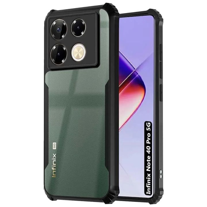 Infinix Note 40 Pro Protective Black Border Crystal Clear Xundd Mobile Back Case Cover