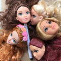 Glasses Eyes With Real Eyelashes Doll Heads Colorful Soft Doll Parts White Skin Doll Accessories Girl  Toys Figures. 