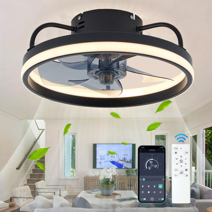 Ceiling Fans With Remote Control and Light LED Lamp Fan Smart Silent Ceiling Fans For Bedroom