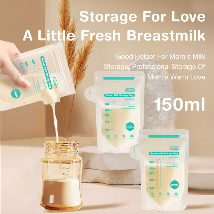 Dr.isla 30Pcs 150/250ML Breast milk storage bag Disposable capacity frozen milk storage bag BPA Free