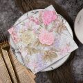 20pcs/Pac 33cm 2Ply Colorful Printed Napkin Pink Flower Square Butterfly Valley Bart Paper Wedding Pure Wood Pulp Paper Placemat. 