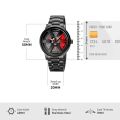 Skmei 1787 Men's Analog Sports Watch Rolling Wheel Dial, Stainless Steel Strap, Water Resistant Brake Disc Design Wristwatch. 