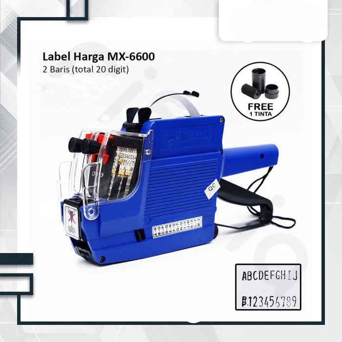 Price Label Gun MX-6600 with 1free Roll Labels & 1 Ink Roller