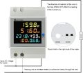 KETOTEK Single Phase Energy Meter Din Rail Electricity Usage Monitor AC 40-300V 100A Voltmeter Ammeter Watt Kwh Frequency Power Meter Built-in CT 110V. 
