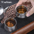 Tiartisan Titanium 80ml Double Layer Gourd Shape Teacup Outdoor Camping Ultralight Coffee Mug Backpack Hiking Portable Drinkware. 