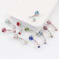 🎁1.6 bar length 2.5 cm premium Korean jewelry silver plated body jewelry navel ring piercing jewelry. 
