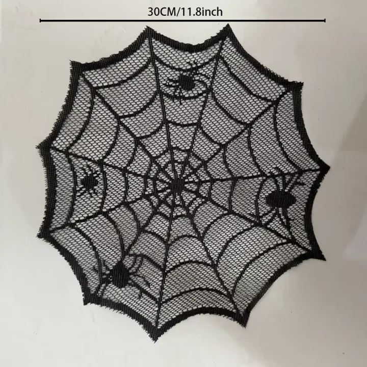 Diameter%2030cm%20Halloween%20Tablecloth%20Black%20Placemat%20Disposable%20Spider%20Table%20Runner%20Halloween%20Decoration%20Set%20-%20Image%208