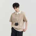 Becoolman-men's Korean style simple and easy to match polo shirt classic color short-sleeved T-shirt 3 colors available. 