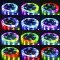 5m RGB Colored Light WS2812B 5050 RGBIC 5V Smart Waterproof LED Strip Individually Addressable IC 30/60/144Pixels/Leds/m Light. 