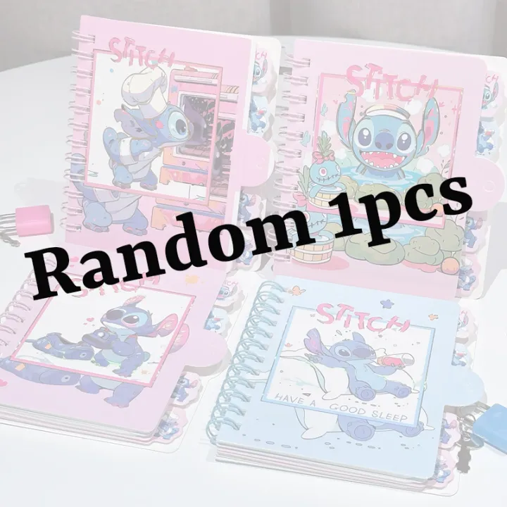 Lilo Stitch Journal Notebook Disney Cute Lock A7 Binder Student Writing ...