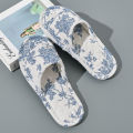 Home Slippers Soft Cotton Floral Floor Shoes Fashion Lightweight Slippers Antislip Indoor Slippers Bedroom Couple Slippers. 
