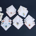 6 Pack of Women's Classic Tooth Edge Handkerchiefs, Cotton Flower Handkerchiefs, Sweat-Wiping Flap Pocket Pants Towels, Placemats, Wedding Supplies.