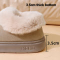 Thickened Warm Plush Snow Boots Women Winter 2025 Fluffy Faux Fur Cotton Shoes Woman Thick Sole Non Slip Comfort House Slippers.