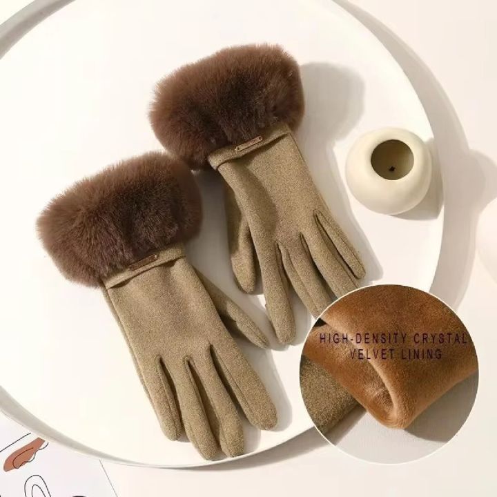 Winter%20Women%20Keep%20Warm%20Plus%20Velvet%20Touch%20Screen%20Thicken%20Plush%20Wrist%20Suede%20Gloves%20Fashion%20Personality%20Elegant%20Drive%20Cycling%20-%20Image%204