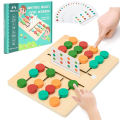 Montessori Wooden Colorful Slide Puzzle Board Game Color Matching Slide Sensory Educational Toys Preschool Activity for Toddlers. 