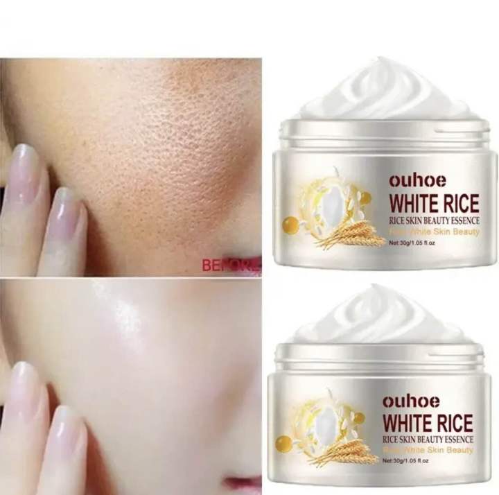 White Rice Face Whitening Cream Remove Dark Spots Fade Freckle Melanin Anti Wrinkle Aging Moisturizing Brighten Skin Care