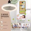 Smart 3-in-1 Ceiling Fan with Remote Control and 3-Speed E27 AC85-265V Lighting Base for Bedroom and Living Room Lighting. 