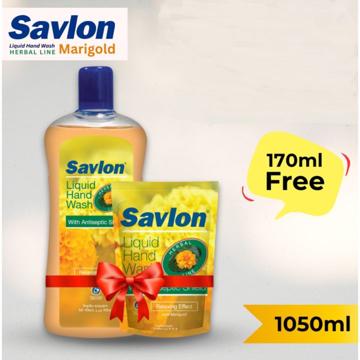 Savlon Handwash Marigold 1050ml (Get Free Marigold 170ml Pouch)