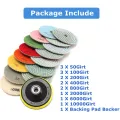 16pcs 100mm 4 inch Diamond Polishing Pads Kit Wet/Dry for Granite Stone Concrete Marble Polishing Use Grinding Discs Set. 
