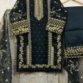 THAZAB Fancy Organza 3pcs Stitched suit for women. 