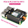 Raspberry Pi 5 PCIe to M.2 HAT NVME High Speed Expansion Board with 16P Cable GPIO Header Support Active Cooler for RPI 5 Pi5. 