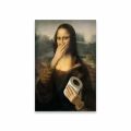 Funny Mona Lisa Bathroom Poster Decor Vintage Leonardo da Vinci Famous Print Toilet Paper Canvas Painting Classical Toilet De. 