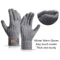 2025 New Men's Warm Gloves Winter Touchscreen Plus Fleece Gloves Cold Warm Wool Knitted Gloves.