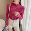 Autumn Winter Knitwear Tops Fashion Female Long Sleeve Skinny Elastic Casual Knitted Shirts Women Mock neck Pullover Sweaters. 