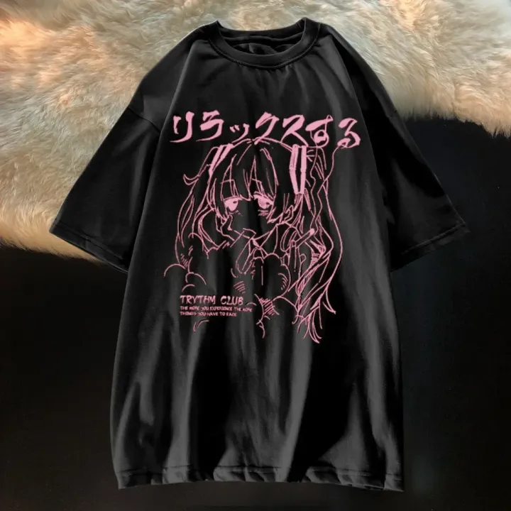 Women%20Clothing%20Women's%20T%20Shirt%20Y2k%20Japanese%20Harajuku%20Graphic%20Kawaii%20T%20Shirts%20Anime%20Print%20Oversized%20T%20Shirt%20Plus%20Size%20-%20Image%203