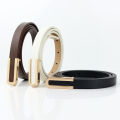 100cm Fashionable and Versatile Black Leather Thin Belt for Women, Decorative Dress Simple Korean Style Suit  White Small Belt. 