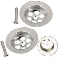 2 Set 70mm Stainless-Steel Kitchen Bathroom Sink Strainer Bath Plug Hole With Screw Drain Hole Filter Plug. 