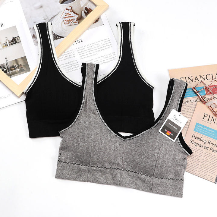 Korean Bra Women's Cotton Underwear Tube Top Bra Sexy Top Women's Sports Bra Girl Soft Tank Up Seamless Solid Color Crop Top