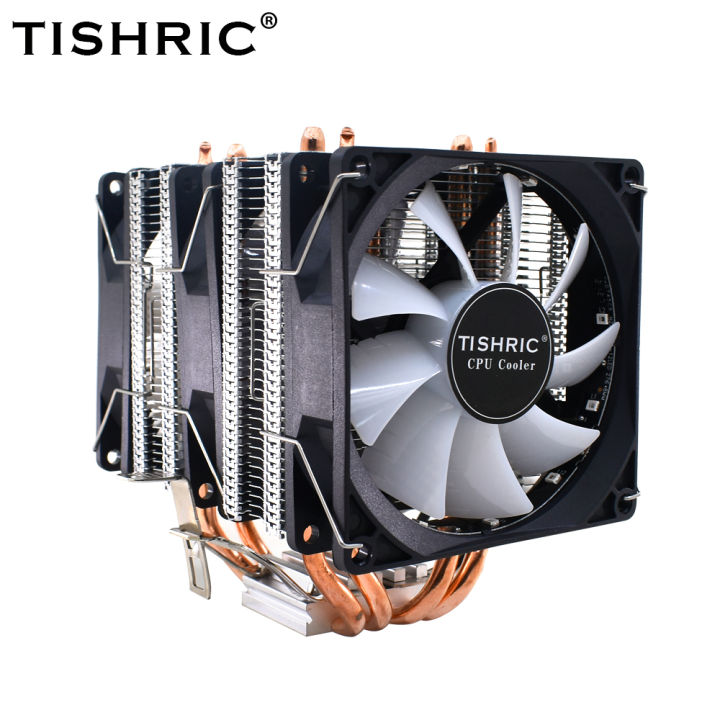 TISHRIC CPU Cooling Fan RGB 4Pin PWM 4/6 Heat Pipes CPU Cooler radiator ...